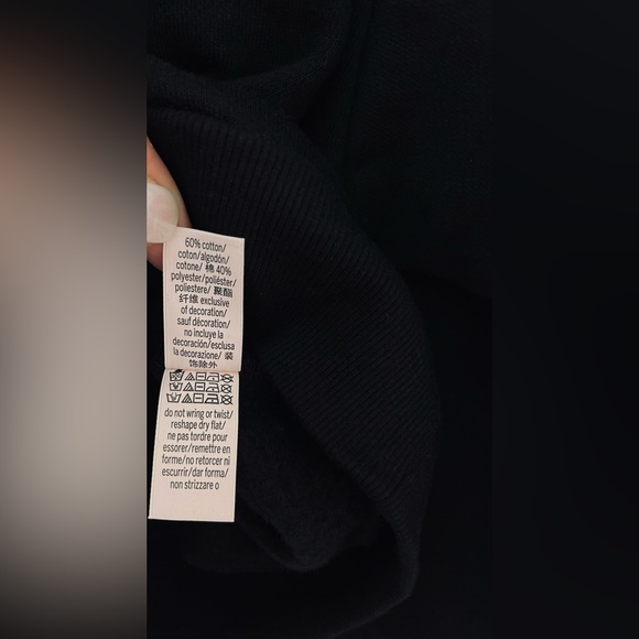 NWT Victoria’s Secret Black Rhinestone Oversized Half Zip Pullover | Size XXL - Picture 10 of 11